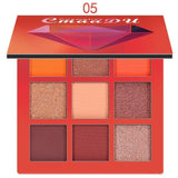 9 Colors Eye Shadow Makeup Palettes Waterproof Earth Warm Shimmer Matte Powder For Party Wedding Makeup With Brush