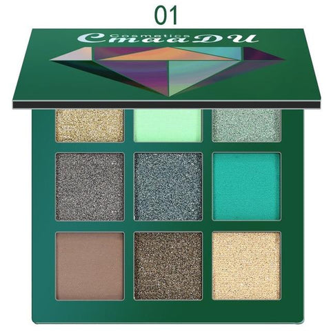 9 Colors Eye Shadow Makeup Palettes Waterproof Earth Warm Shimmer Matte Powder For Party Wedding Makeup With Brush