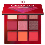 9 Colors Eye Shadow Makeup Palettes Waterproof Earth Warm Shimmer Matte Powder For Party Wedding Makeup With Brush