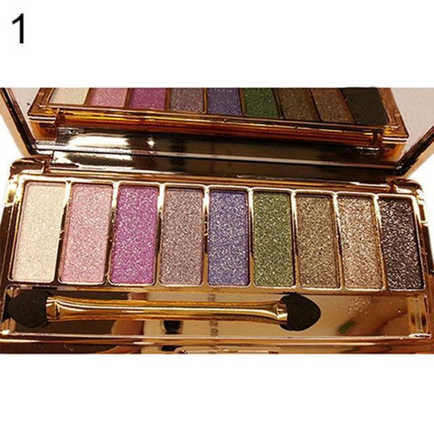 9 Colors Eyeshadow Palette Women Diamond Bright Shining Colorful Makeup Eye Shadow Flash Glitter Make Up Set With Brush