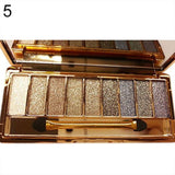 9 Colors Eyeshadow Palette Women Diamond Bright Shining Colorful Makeup Eye Shadow Flash Glitter Make Up Set With Brush
