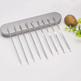 9 Pcs Acne Blackhead Removal Needles Stainless Steel Pimple Acne Extractor Remover Needle Beauty Tool Set Face Care