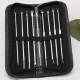 9pcs Stainless Steel Acne Extractor Removing Tool Face Skin Care Blackhead Pimple Remover Comedone Extract Ance Needle Kit