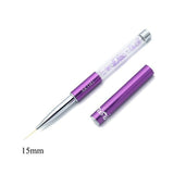 AKiHi 5-20mm Nail Art Line Painting Brushes Crystal Acrylic Thin Liner Drawing Pen Manicure Tools UV Gel