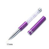 AKiHi 5-20mm Nail Art Line Painting Brushes Crystal Acrylic Thin Liner Drawing Pen Manicure Tools UV Gel