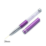 AKiHi 5-20mm Nail Art Line Painting Brushes Crystal Acrylic Thin Liner Drawing Pen Manicure Tools UV Gel