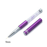 AKiHi 5-20mm Nail Art Line Painting Brushes Crystal Acrylic Thin Liner Drawing Pen Manicure Tools UV Gel