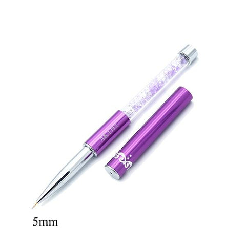 AKiHi 5-20mm Nail Art Line Painting Brushes Crystal Acrylic Thin Liner Drawing Pen Manicure Tools UV Gel