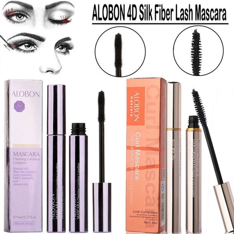 ALOBON Rimel 4D Silk Fiber Lash Mascara Waterproof Black Color Colossal 3d Mascara Volume For Thick Curling Eyelashes Extension