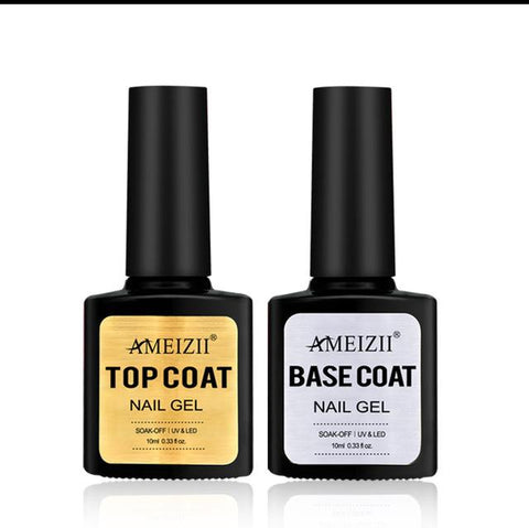 AMEIZII  Top Base Coat UV Nail Polish Gel Transparent Soak Off Long Lasting Primer Nail Art Gel Lacquer Manicure Varnish