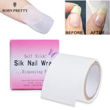 Adhesive Silk Nail Protector Wrap Fiberglass Reinforce Tools 3*100cm White UV Gel Acrylic Nail Art Tool