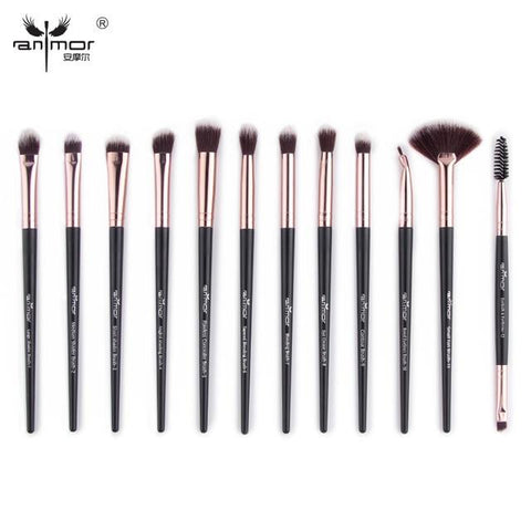 Anmor New Make Up Brushes 12 PCS Professional Blending Eyeshadow Eyebrow Brush For Makeup Beauty Set