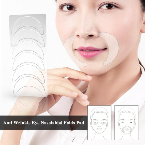 Anti Wrinkle Facial Pad Set Reusable Medical Grade Silicone Nasolabial Folds Anti-aging Mask Prevent Face Wrinkle