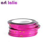 Artlalic 10 Rolls Line Nail Striping Tapes Sticker 1mm Adhesive Multi Color DIY Manicure Nail Art Styling Tools Tips Decals
