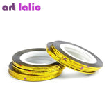 Artlalic 10 Rolls Line Nail Striping Tapes Sticker 1mm Adhesive Multi Color DIY Manicure Nail Art Styling Tools Tips Decals