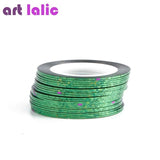 Artlalic 10 Rolls Line Nail Striping Tapes Sticker 1mm Adhesive Multi Color DIY Manicure Nail Art Styling Tools Tips Decals