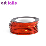 Artlalic 10 Rolls Line Nail Striping Tapes Sticker 1mm Adhesive Multi Color DIY Manicure Nail Art Styling Tools Tips Decals