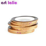 Artlalic 10 Rolls Line Nail Striping Tapes Sticker 1mm Adhesive Multi Color DIY Manicure Nail Art Styling Tools Tips Decals