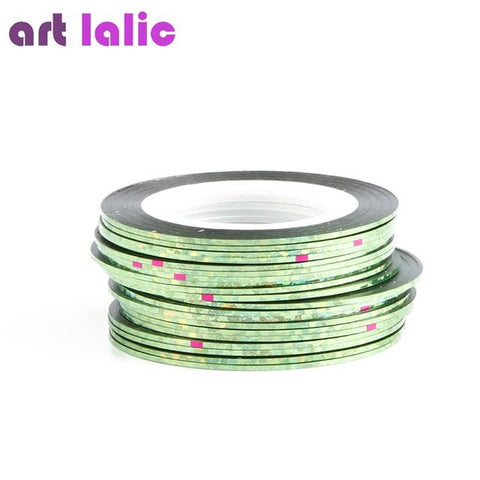 Artlalic 10 Rolls Line Nail Striping Tapes Sticker 1mm Adhesive Multi Color DIY Manicure Nail Art Styling Tools Tips Decals