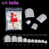 Artlalic 500Pcs Artificial False Toe Nails Tips for Nail Art Decoration Foot Manicure Beauty Tools Natural/Clear/White Fake Nail