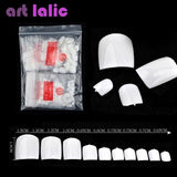 Artlalic 500Pcs Artificial False Toe Nails Tips for Nail Art Decoration Foot Manicure Beauty Tools Natural/Clear/White Fake Nail