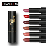 BEAUTY GLAZED 6Pcs/set  Liquid Matte Lipstick Easy To Wear Long-lasting Lip Gloss Waterproof Nude Lip Lipsticks Make up