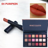 BEAUTY GLAZED Makeup Set 18 Colors Eyeshadow Palette with Matte Lipstick Set Cheek Glitter Diamond Pigment Shimmer