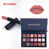 BEAUTY GLAZED Makeup Set 18 Colors Eyeshadow Palette with Matte Lipstick Set Cheek Glitter Diamond Pigment Shimmer