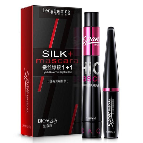 BIOAQUA Brand 2 in 1 false eyelashes + Mascara 3D Fiber Makeup eyelashes Lengthening mascara Volume Express Maquiagem Eyelash