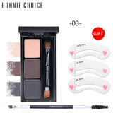 BONNIE CHOICE Eyebrow Enhancer Powder Natural 3 Colors Waterproof Eyebrow Pallete Brush Long Lasting Makeup Eye Brow Enhancer
