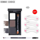 BONNIE CHOICE Eyebrow Enhancer Powder Natural 3 Colors Waterproof Eyebrow Pallete Brush Long Lasting Makeup Eye Brow Enhancer