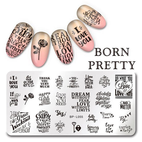 BORN PRETTY 12*6cm Rectangle Nail Stamping Plates Template Beautiful Design Manicure Nail Art Stamp Image Plate Set BP L046-L055