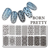 BORN PRETTY 12*6cm Rectangle Nail Stamping Plates Template Beautiful Design Manicure Nail Art Stamp Image Plate Set BP L046-L055