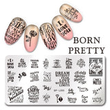 BORN PRETTY 12*6cm Rectangle Nail Stamping Plates Template Beautiful Design Manicure Nail Art Stamp Image Plate Set BP L046-L055