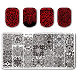 BORN PRETTY 12*6cm Rectangle Nail Stamping Plates Template Beautiful Design Manicure Nail Art Stamp Image Plate Set BP L046-L055