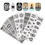 BORN PRETTY 12*6cm Rectangle Nail Stamping Plates Template Beautiful Design Manicure Nail Art Stamp Image Plate Set BP L046-L055