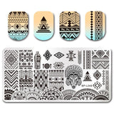 BORN PRETTY 1PC Christmas Nail Stamping Template Flower Animal Geometry Love Valentine's Day Rectangle Nail Art Stamping Plate