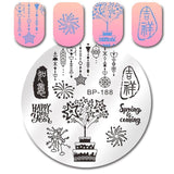 BORN PRETTY 1PC Christmas Nail Stamping Template Flower Animal Geometry Love Valentine's Day Rectangle Nail Art Stamping Plate