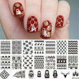 BORN PRETTY 1PC Christmas Nail Stamping Template Flower Animal Geometry Love Valentine's Day Rectangle Nail Art Stamping Plate