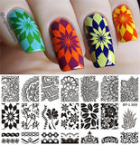 BORN PRETTY 1PC Christmas Nail Stamping Template Flower Animal Geometry Love Valentine's Day Rectangle Nail Art Stamping Plate