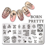 BORN PRETTY 1PC Christmas Nail Stamping Template Flower Animal Geometry Love Valentine's Day Rectangle Nail Art Stamping Plate