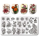 BORN PRETTY 1PC Christmas Nail Stamping Template Flower Animal Geometry Love Valentine's Day Rectangle Nail Art Stamping Plate