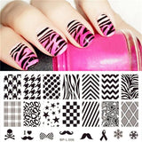 BORN PRETTY 1PC Christmas Nail Stamping Template Flower Animal Geometry Love Valentine's Day Rectangle Nail Art Stamping Plate