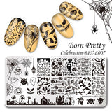 BORN PRETTY 1PC Christmas Nail Stamping Template Flower Animal Geometry Love Valentine's Day Rectangle Nail Art Stamping Plate