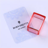 BORN PRETTY 2pcs Clear Jelly Stamper with Cap Nail Art Clear Silicone Marshmallow Nail Stamper Scraper Set for Stamping Plate