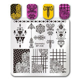 BORN PRETTY 6*6cm Square Nail Stamping Plates Lace Flower Animal Pattern Nail Art Stamp Stamping Template Image Plate