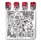 BORN PRETTY 6*6cm Square Nail Stamping Plates Lace Flower Animal Pattern Nail Art Stamp Stamping Template Image Plate