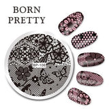 BORN PRETTY Cat Nail Art Stamping Plates Cute Animal Template Flower Rose Lace Image Manicure Plate Stencil