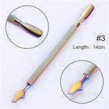 BORN PRETTY Chameleon Rainbow Nail Cuticle Pusher Clipper Scissor Nipper Tweezer Picker Steel Manicure Nail Art Tools