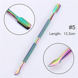 BORN PRETTY Chameleon Rainbow Nail Cuticle Pusher Clipper Scissor Nipper Tweezer Picker Steel Manicure Nail Art Tools